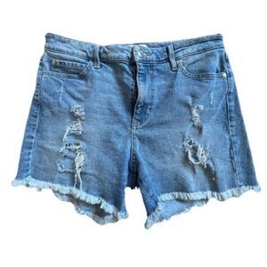 Vintage 90's Guess Distressed Raw Hem Medium Wash Denim Jean Shorts Size 30